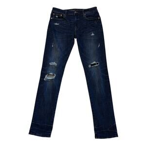 American Eagle Jeans Mens 36x36 Blue Denim Slim Stretch Distressed Casual *READ*